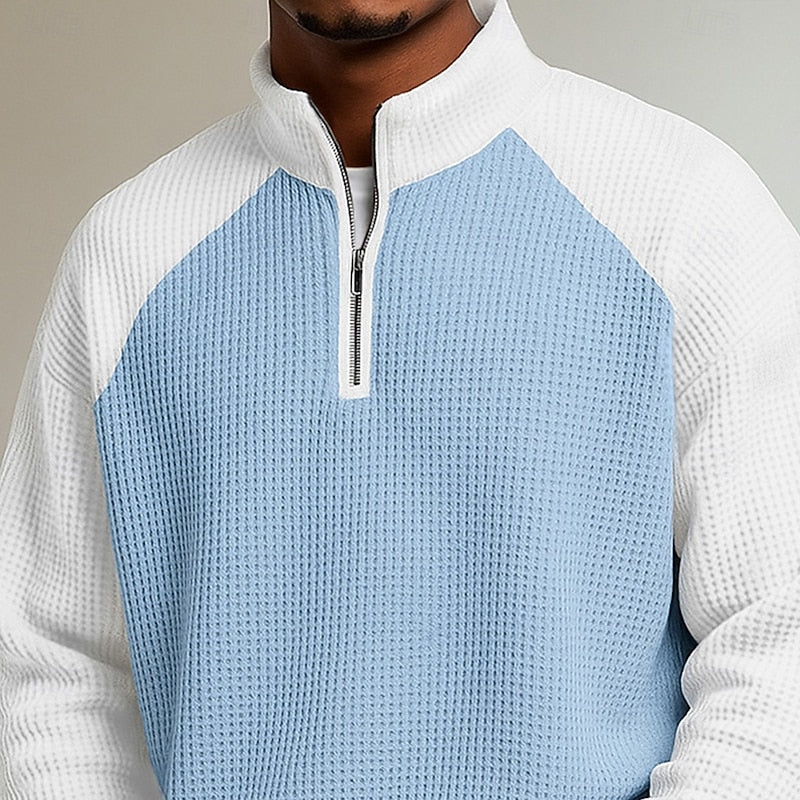Helvano | Strukturierter Troyer-Pullover für Herren