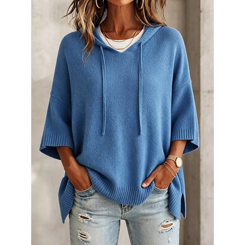 Helvano | Lockerer Strick-Kapuzenpullover für Damen