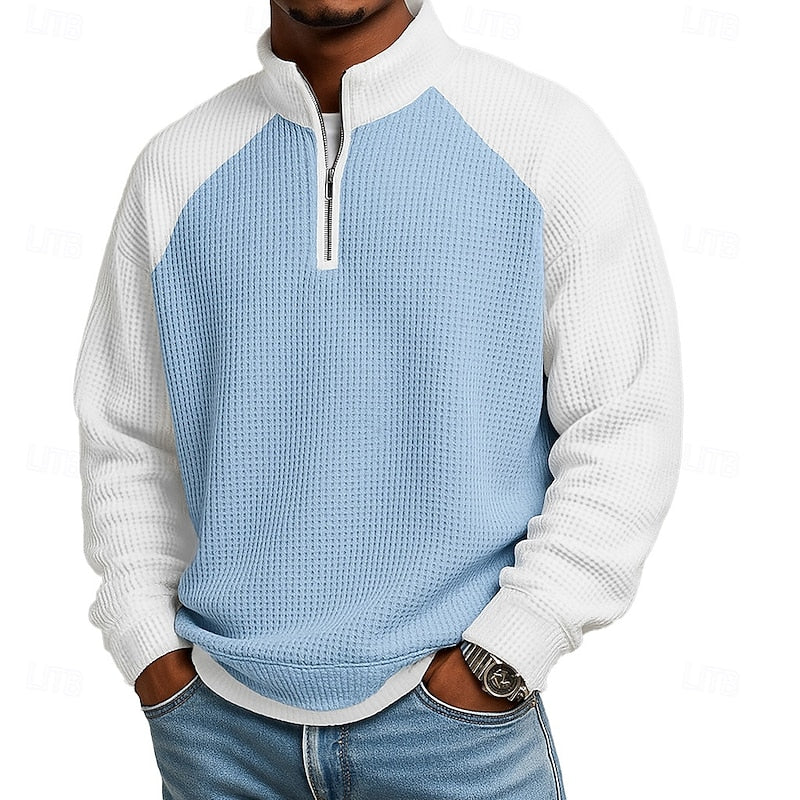 Helvano | Strukturierter Troyer-Pullover für Herren