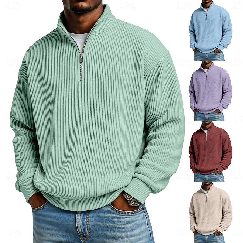 Helvano | Gerippter Troyer-Pullover für Herren