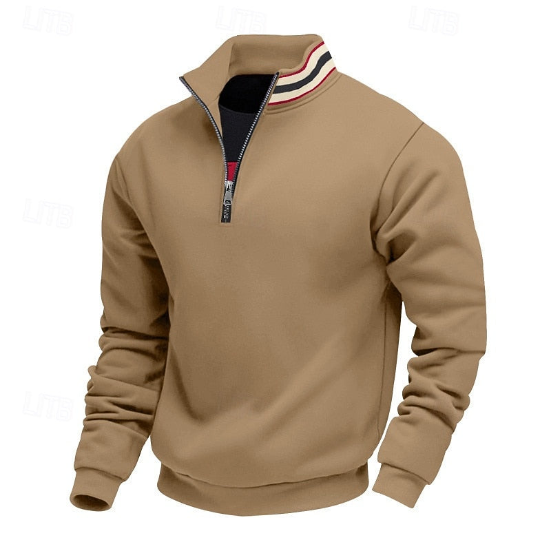 Helvano | Troyer Strickpullover mit Stehkragen für Herren