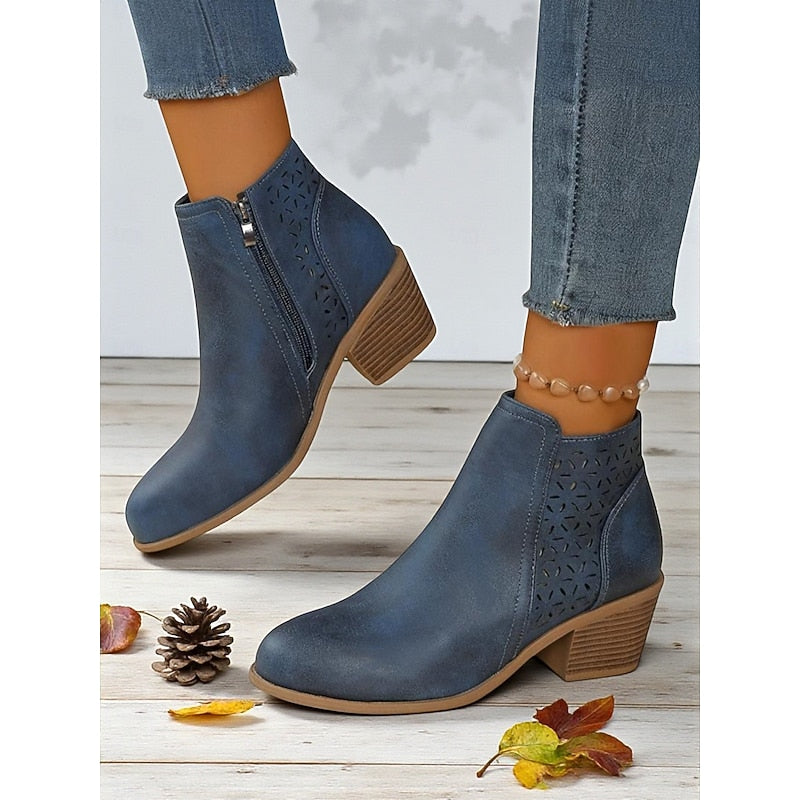 Helvano | Cut-out Stiefeletten mit niedrigem Absatz für Damen