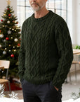 Helvano | Zopfstrick-Pullover mit Rundhals für Herren