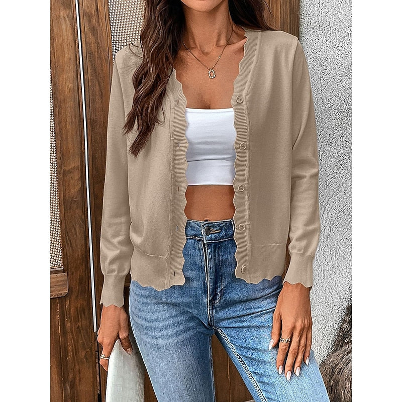 Helvano | Strickjacke mit Wellenkante für Damen