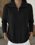Helvano | Damen Strickjacke mit Stehkragen und Reissverschluss