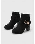 Helvano | Damen Stiefeletten mit Blockabsatz und Schnalle