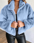 Helvano | Kurze Plüschjacke mit Reissverschluss für Damen