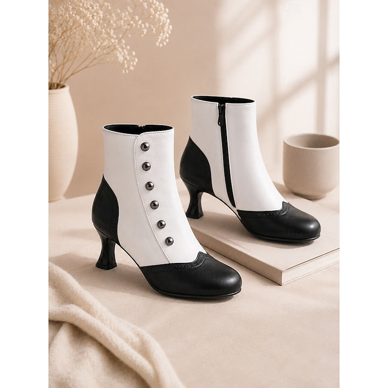 Helvano | Vintage Stiefeletten mit Knöpfen für Damen