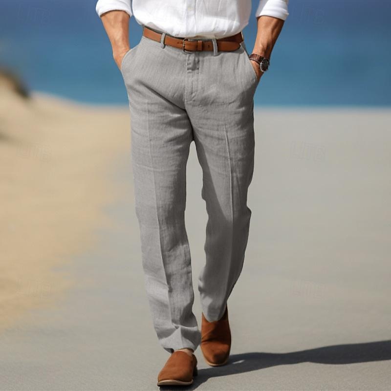 Helvano | Leinenhose für Herren mit Gürtelschlaufen