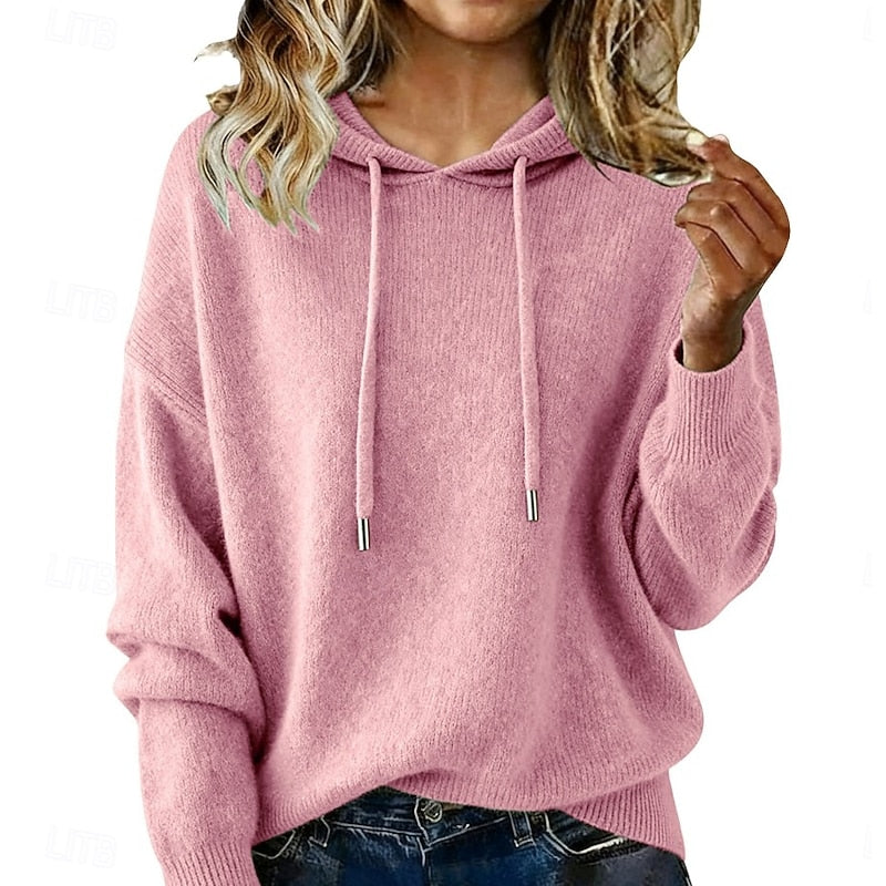 Helvano | Lockerer Strickpullover mit Kapuze