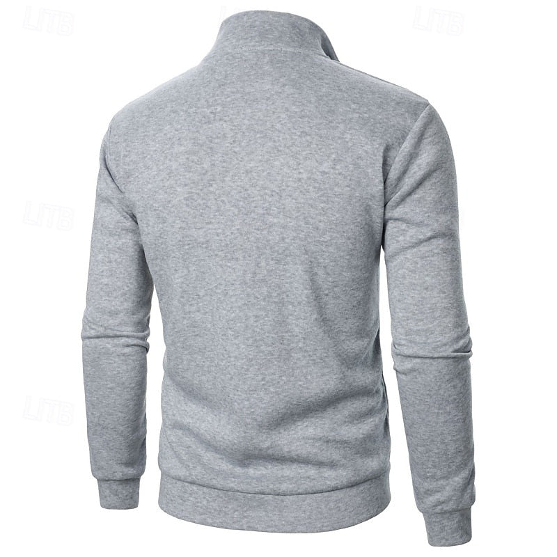 Helvano | Herren Pullover mit Stehkragen und Viertelreissverschluss