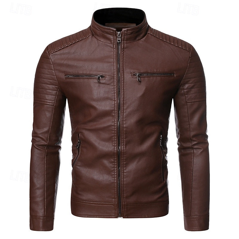 Helvano | Bikerjacke mit Stehkragen für Herren