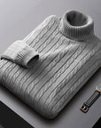 Helvano | Zopfstrick-Rollkragenpullover für Herren