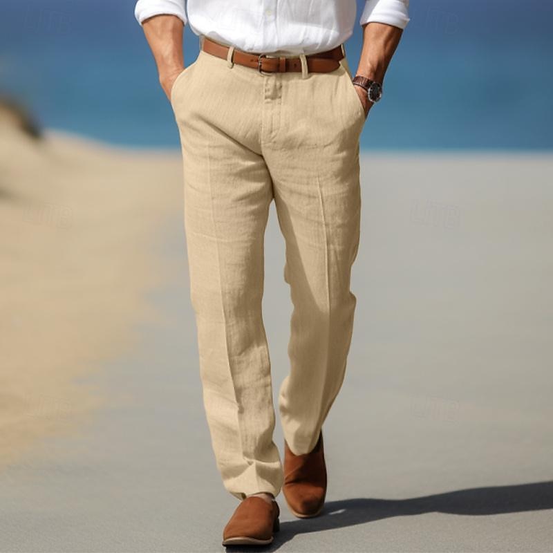 Helvano | Leinenhose für Herren mit Gürtelschlaufen