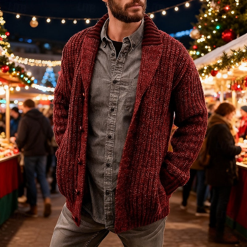 Helvano | Strickjacke mit Schalkragen für Herren