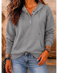 Helvano | Lockerer Damen-Hoodie mit Knopfleiste